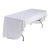 6FT(3) Full Length Sides Round Corner Table Throws with Custom 3 Color Graphic Imprint, White