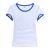 เสื้อยืดผ้าคอตตอน (  สำหรับสุภาพสตรี   )   มีสีสันที่ริมขอบแขนเสื้อและคอเสื้อ     สำหรับรองรับการพิมพ์สกรีน    (10  ตัว  /  แพ็ค )---Combed Cotton T-Shirt
