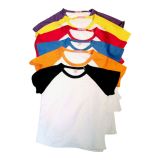 เสื้อยืดผ้าฝ้ายว่างเปล่าสำหรับผู้ชายแขนมีสีสำหรับการพิมพ์ถ่ายโอนความร้อน---Blank Men´s Raglan Combed Cotton T-Shirt with Colorful Sleeve for Personlized Heat Transfer Printing