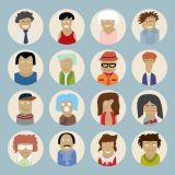 ภาพเวกเตอร์ - เอกลักษณ์ ประเภทต่างๆ ของผู้คน    ( สามารถ ดาวน์โหลดภาพประกอบนี้ ได้ฟรี)---Colourful People Characters Flat Vector Stock Set Illustrations (Free Download Illustrations)