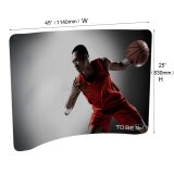 ตัวอย่าง - ป้ายผนังแสดงผลงานแบบโค้ง (กราฟิกแบบเลือกเอง)  Sample-Mini Curved Fabric Display Wall (Custom Graphics)