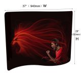 ตัวอย่าง-ป้ายผ้าติดผนังรูปตัว S  (กราฟิกแบบกำหนดเอง)    Sample - Mini S Shape Fabric Display Wall (Custom Graphics)