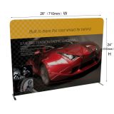 ตัวอย่างผนังป้ายผ้า(เลือกกราฟฟิกเอง)  Sample - Mini Straight Fabric Display Wall (Custom Graphics)