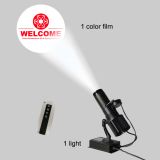 30W Indoor Black Remote Control LED Gobo Projector Advertising Logo Light (with Custom 1 Color Rotating Glass Gobos) 