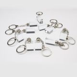 10 Pack Crystal Key Rings Personalized Crystal Rectangle Keychain with LED Blue Light For Party Gifts