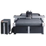 63" x 98" Multifunction CNC Router Oscillation Knife Cutting Machine with Conveyor Feeding Belt & CCD & Round Knife