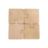 Wooden Puzzle Coaster Set Personalized Jigsaw Coaster Durable Beech Wood Coaster for Party Decoration Props, Birthday, Housewarming Gift, Set of 4