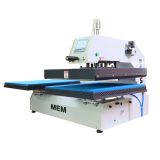 US Stock The MEM 16" x 20" Pneumatic Double Station Heat Press Comes with 2 DTG Curing Platens and 2 additional aluminum platens for heat transfer applications.