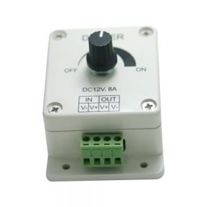 ดิมเมอร์หรี่ไฟ LED(dimmer LED),  12โวลต์ สำหรับ  Single  Color LED Strip,ฟรีค่าจัดส่ง(Freeshipping Led Dimmer 12V 8A No-level Manual Dimming Controller for Single Color Led Strip)