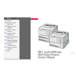 คู่มือเซอร์วิสและการดูแลรักษา เครื่องพิมพ์ HP Laserjet 4000 4050 Series Printer English Service Manual Maintenance Manual ภาษาอังกฤษ( ดาวน์โหลดไฟล์)