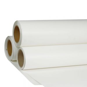 กระดาษไวนิลทรานเฟอร์,สีขาว,รูปแบบม้วน, (วัสดุฟิล์มไวนิลPU)ขนาด 29" x 98´ ใช้พิมพ์ภาพ และตัด  สำหรับ ถ่ายโอนความร้อน  ลงบนเสื้อยืด,ผ้า---29" x 98´ Roll White Color Print and Cut Heat Transfer