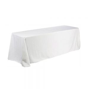 ผ้าคลุมโต๊ะสีขาว ,ขนาดความยาว 6 ฟุต(4),รูปทรงสี่เหลี่ยมผืนผ้า ,ตัดเย็บรูปแบบมุมฉาก --- 6ft(4) Full Length Sides Rectangular Right Corner Table Throws White