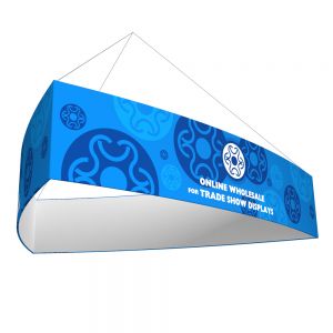 12ft Ceiling Banner Display Trade Show Curved Triangle Hanging Sign (Single Sided Graphic)