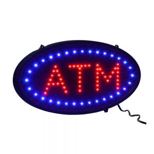 ป้ายไฟกระพริบ LED สไตล์ไฟนีออน,ป้ายไฟเชียร์,สัญญาลักษณ์ "ATM" รูปทรงวงรี ---Ultra Bright LED Neon Light Motion Animation Oval ATM Signs