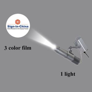 เครื่องโปรเจคเตอร์โกโบ้ LED สำหรับฉายแสงโลโก้,  รูปภาพหรือข้อความโฆษณา  20 W  รูปแบบภาพนิ่ง     (  รองรับ   3  สี  )