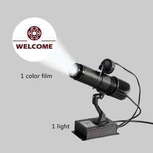 US Stock, 20W Black Desktop or Mountable LED Gobo Projector Advertising Logo Light (with Custom 1 Color Rotating Glass Gobos)