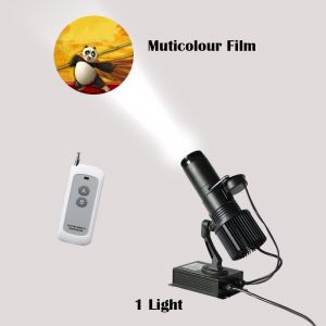 40W Indoor Black Remote Control LED Gobo Projector Advertising Logo Light (with Custom Fullcolor Rotating Glass Gobos)