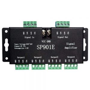 SP901E SPI Output 4 Control Group LED Signal Amplifier Controller for  Strip Light Module DC 5-24V