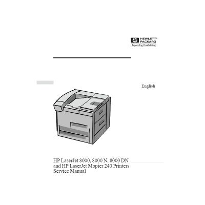 คู่มือดูแลรักษาเครื่องพิมพ์และคู่มือการดูแลรักษา Hp LaserJet 8000 8000N 8000DN Printer English Service Manual Maintenance Manual  ภาษาอังกฤษ( ดาวน์โหลดไฟล์)