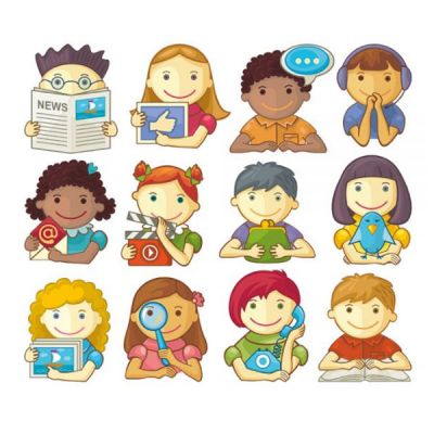 ภาพเวกเตอร์ -  เด็ก ที่มีกิจกรรมต่างๆ  ( สามารถ ดาวน์โหลดภาพประกอบนี้ ได้ฟรี)---Children Different Occupations Vector Stock Set Illustrations (Free Download Illustrations)