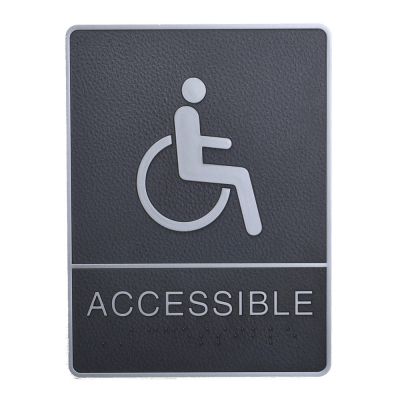 ป้ายห้องน้ำผู้พิการ พร้อมอักษรเบรลล์ ,  วัสดุ ABS---Disabled, Toilet, Restroom Signs With Braille, ABS New Material