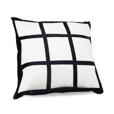 18" x 18" Sublimation Short Plush Photo Panel Pillow Covers with Black Back 10pcs