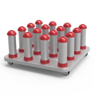 Qomolangma Industrial Mobile Vinyl Roll Storage Rack, Roll Material Low Floor Rack - 16 Spokes