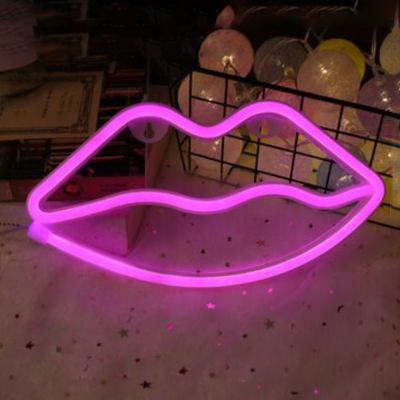 LED Lip Neon Sign, Size - 27x14.5 cm