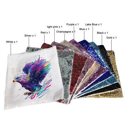 US Stock CALCA 10PCS Mixed color Square Blank Reversible Sequin Magic Swipe Pillow Cover Cushion Case for Sublimation