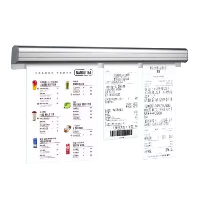 30cm/50cm/80cm Kitchen Order Holder Restaurant Takeaway Aluminum Ticket Punch-Free Holder