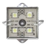หลอดไฟ LED  Module SMD 5050 กันน้ำ (4 LED, ฝาครอบโลหะ, 0.96 วัตต์ ขนาด กว้าง35x ยาว 35 มม)ป้ายเรืองแสง---SMD 5050 Waterproof LED Module (4 LEDs, Metal Shell, 0.96W, L35 x W35mm) for Illuminate Signs