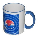 แก้วเซรามิคขอบสีสำหรับพิมพ์ Sublimation ขนาด  11 ออนซ์ (11OZ Sublimation Mug With Colored Rim)