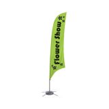 ธงปีกนก หน้าเดียว สูง   11.5 ฟุต ฐานถุงน้ำ  Cross  Base (11.5 ft Feather Banner with Cross Water Bag Base (Single Sided Printing))