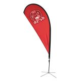 ธงหยดน้ำตา หน้าเดียว สูง 11.5 ฟุต ฐานแบบ Cross Base (11.5 ft Teardrop Banner with Cross Base (Single Sided Printing))