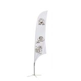 ธงปีกนกหน้าเดียว สูง 9.8 ฟุต ฐานแบบ Cross Base (9.8 ft Feather Banner with Cross Base (Single Sided Printing))