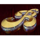 ป้ายตัวอักษรโลหะ  เรืองแสง  ( R) วัสดุแตนเลส    201#  ---201# Stainless Steel-Illuminate Channel Letter-R