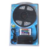 โคมไฟ เส้นแสง LED - สี RGB (กันน้ำได้) 300 5050 SMD พร้อม  อแดปตอร์  และรีโมทควบคุม 5 เมตร / Waterproof RGB Color Changing LED Strip Light Kit 16.4ft LED Light Strip(300 SMD 5050)+Adaptor+Remote 5m/ro