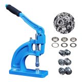 เครื่องตอกตาไก่แบบกดมือพร้อมชุดอุปกรณ์แม่พิมพ์3 ชุด /Heavy Duty Hand Press Grommet Machine Tool Full Set Kit-3 Die Set 3000 Eyelets