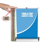 สแตนแบบตั้งโต๊ะชนิดม้วนขนาด 21x30 ซม (ไม่รวมแผ่นกราฟิก)  --- Table Top Roll Up Banner Stand (21cm W x 30cm H) (Stand Only)