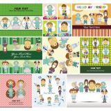 ภาพเวกเตอร์ -  การ์ตูนหมอ รูปแบบต่างๆ  ( สามารถ ดาวน์โหลดภาพประกอบ ได้ฟรี)--- Doctors Cartoon Characters Set Vector Stock Set Illustrations (Free Download Illustrations)