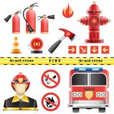 ภาพเวกเตอร์ - ป้ายสัญลักษณ์ดับเพลิงและสัญลักษณ์ ป้องกันเพลิงไหม้ รูปแบบต่างๆ ( สามารถ ดาวน์โหลดภาพประกอบนี้ ได้ฟรี) ---Firefighter Signs Vector Illustrations (Free Download Illustrations)