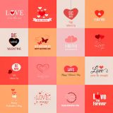 ภาพเวกเตอร์ - ป้ายสัญลักษณ์  เกี่ยวกับความรัก โทนสีชมพู รูปแบบต่างๆ     ( สามารถ ดาวน์โหลดภาพประกอบนี้ ได้ฟรี)--- Pink Love Signs Set Vector Illustrations (Free Download Illustrations)