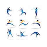 ภาพเวกเตอร์ - ป้ายท่าทาง  การออกกำลังกาย ( สามารถ ดาวน์โหลดภาพประกอบนี้ ได้ฟรี)---Sports Figures Signs Set Vector Illustrations (Free Download Illustrations)
