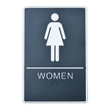ป้ายสัญลักษณ์ ห้องน้ำหญิง พร้อมอักษรเบรลล์ ,  วัสดุ ABS ใหม่ล่าสุด---Female, Toilet, Restroom Signs With Braille, ABS New Material