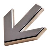 ป้ายบอกทาง ลูกศร ชุบโลหะ,50x40x4 ม.ม. --- Plating Arrow, Directional Signs, 50x40x4mm