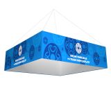 ป้ายแขวนบูธ,ป้ายจัดแสดงสินค้า,รูปทรงสี่เหลี่ยม ,วัสดุผ้ายืด ---- Square Tension Fabric Hanging Sign Tradeshow Display With Graphic