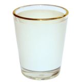 แก้วไวน์, ขนาด 1.5 ออนซ์ พร้อมปากขอบสีทอง สำหรับพิมพ์ภาพถ่ายโอนความร้อน --- 1.5 OZ Shot Wine Glass Cup with Golden Rim for Subliamtion Printing