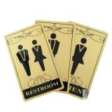 ป้ายห้องน้ำชาย ,หญิง สีทอง --- Male, Female, Male & Female, Toilet, Restroom Signs, Golden