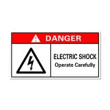 ป้ายเตือนป้องกันอุบัติเหตุหรือป้ายเตือนอันตรายจากน้ำ เพื่อระมัดระวังไฟฟ้าช็อต สำหรับทำงานได้ด้วยความปลอดภัย ,พร้อมสติ๊กเกอร์ในตัว ,ขนาด 60x40 ม.ม. /Waterproof Danger Sign-Electric Shock, Operate Caref