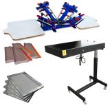 เครื่องสกรีนเสื้อ 4 สี  ,2 แป้นสกรีน   & เครื่องอบสีแห้ง   หรือเครื่องอบผ้า  หลังพิมพ์สกรีน --- 4-2 Screen Printing Machine & Flash Dryer Package